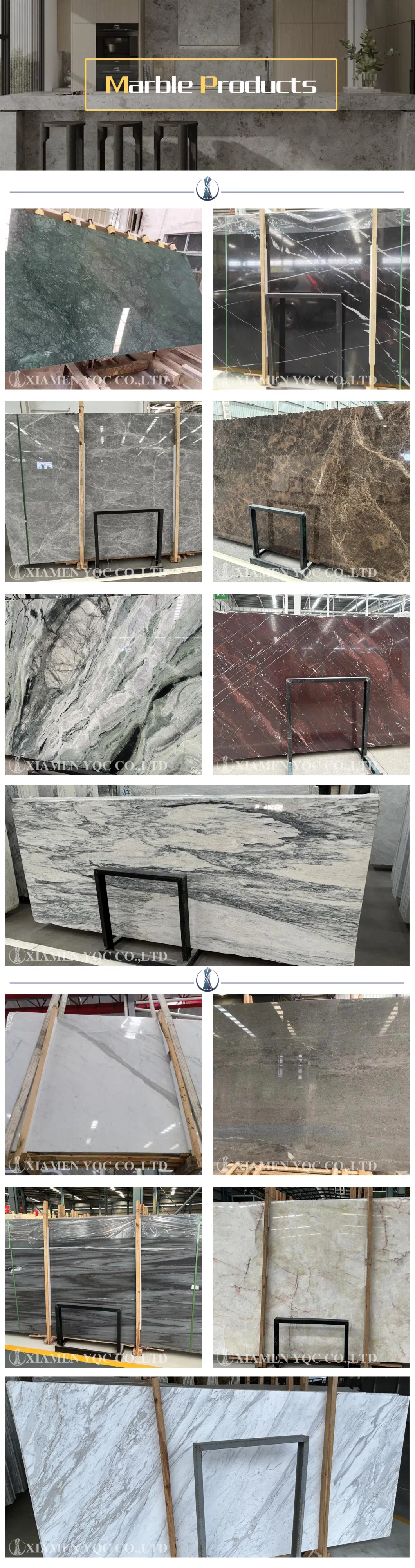 Luxury Stone Slabs Green/White/Brown Different Style for Hotel Indoor Decoration Price